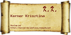 Kerner Krisztina névjegykártya